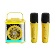 Mini Karaoke Machine, Kids Microphone with 2 Wireless Microphones,Toys Birthday Gifts for Girls and Boy Ages 4-12+ Years Old (Yellow)