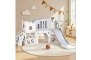 Keezi Kids Slide Swing Set Ball Hoop Rings Football Outdoor Toys