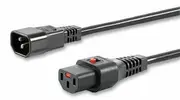 Alogic IEC Lock 1m C13 to C14 Power Extension CordMale Female Cables - IECL-BK1314-01