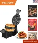 Double Belgian Waffle Iron: Rotating Non-Stick Plates with Cool Touch Features