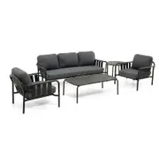 Mornington Outdoor 3+1+1 Lounge Setting with Coffee table and Side table Midnight
