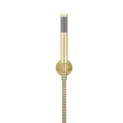 Round Brass Hand Shower Bath Set on Fixed Bracket - PVD Tiger Bronze