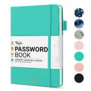 Taja Password Keeper Book with Alphabetical Tabs，Small Password Book Olive green