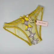 Agent Provocateur Lorna Yellow Lilac Ouvert Brief AP4 Large NWT