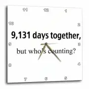 3dRose DPP_112212_3 9,131 Days Together But Whos Counting-Wall Clock, 15 by 1...
