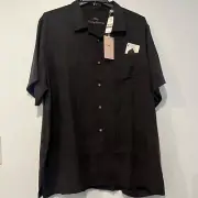 Tommy Bahama Shirt Mens 2xlt Silk Hawaiian Slackin Stackin Casino Embroidery
