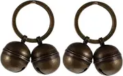 Didiseaon 2Sets Loud Copper Dog Collar Bells with Key Ring DIY Pet Pendant Accessories for Cats Dogs Sweet Sound and Stylish Design for Pet Decoration