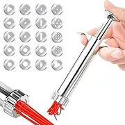Stainless Steel Clay Extruder - Clay Extruder for Pottery | Polymer Sugar Paste Extruders with 20 Tips | Detachable Crafting Accessory for Sculpting, Modeling, diys Art