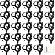 LEIFIDE 24 Counts Horse Bridle Rack Bridle Bracket Bridle Hooks Horse Tack Storage Halter Hanger Metal Bridle Holder with Tubes and Screw for Horse Barn Supplies, Black