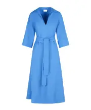 P.A.R.O.S.H. Collared Tie-Detailed Dress S,L,M cobalt blue
