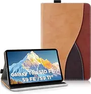 [AsWant] Case for Samsung Galaxy Tab S9 FE 10.9 Inch / S9 2023 11 Inch - Ultra Thin Tablet with Wallet and Stand Function Protective Case Compatible with Galaxy Tab S9 FE Case (Brown)
