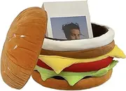 Ottoman with Storage for Living Room - Cute Hamburger Shape Foot Stool,Shoe Changing Stool for Entrance Bedroom, Multifunctional Footrest