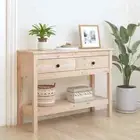 Pine Wood Console Table Hallway Entry Side Wooden Dressing Display Shelf Drawers