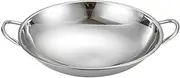 Kichvoe Wok Pan Round Bottom Hot Pot Stainless Steel Metal Cooking Pot Household Kitchen Supply
