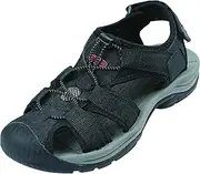 [Northside] Men's Trinidad Sport Closed Toe Sandal, Black/Red, 8 M US