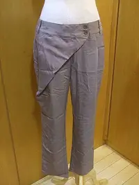 在飛比找Yahoo!奇摩拍賣優惠-【BearTwo】全新灰色抓摺天絲棉飾口袋哈倫褲~38