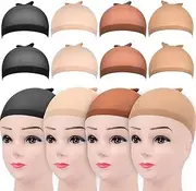 8Pcs Wig Caps, Stocking Wig Caps,Stretchy Lightweight Soft Cap for Women Wig