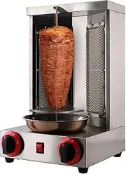 Automatic Rotation Vertical Kebab Grill, Electric Shawarma Grill Doner Kebab Machine, With Temperature Adjustment Switch And 2 Heating Tubes, For Home Restaurant Kitchen