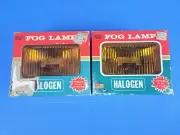 2 NOS Kmart Halogen Quartz Iodine Fog Light Lamp Rectangle Chrome Japan