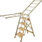 Multifunctional Household Ladder Clothes Drying Rack Dual-Purpose Floor-Standing Indoor Thickened Aluminum Alloy Folding Herringbone Ladder