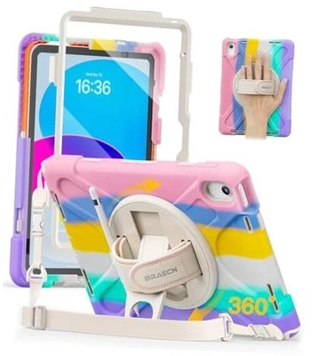 for iPad (A16) 11th/10th Generation case 11/10.9 inch 2025/2022 Colorful Pink