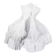100-500x White Paper Jewelry Clothes Label Price Tag Elastic String Swing Ticket