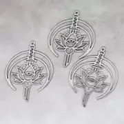 3Pcs Cross Sword Lotus Flower Eye Stainless Steel Accessories DIY Jewelry Mak GS