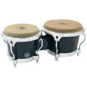 LP LATIN PERCUSSION FIBERGLASS BONGOS DRUMS BLACK w/ CHROME - LP200XF-BK