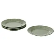 STRIMMIG side plate, stoneware pale grey-green, 21 cm