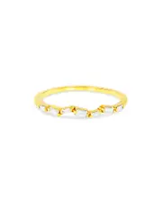 Suzanne Kalan 18K Yellow Gold Diamond Baguette Skinny Band