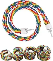 Staright Pet Bird Rope Perches Parrot Colorful Cage Comfy Perch Bungees for Birds Toy Climbing Rope for Cage Birdcage Stands (40cm)