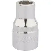 Elora Bi-Hexagon Socket 1/2"D 7/16" Chrome Plated Hardened And Tempered 24343
