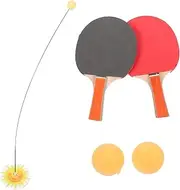 Sosoport 1 Set Table Tennis Training Kit with Elastic Shaft Includes Rackets Balls Durable Safe for All Ages for Skill Development Fun Sports Play Random Color