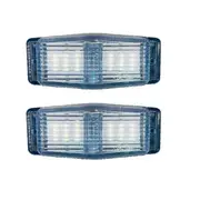 2Pcs LED Marker Lights Front Double Burner Indicator LampFor Man Truck Lorry Front Grill Light A BlackTransparent
