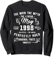 [X.Style] Man Myth Legend May 1998 25th Birthday 25 Year Old Sweatshirt ds1613 Sweatshirt (L) Black
