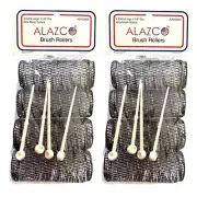 8 Pc Vintage Style Hair Rollers Xlarge BRUSH ROLLERS & 8 PINS (8 XL Rollers)