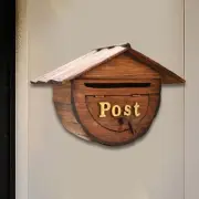 Wall Mount Mail Box Wooden Mailbox for Outside Residential Mailbox Rustic