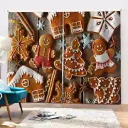 Lovely Christmas-style cookies Printing 3D Blockout Curtains Fabric Window