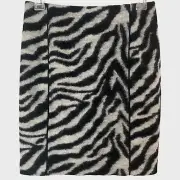 Ann Taylor Petite Zebra Print Wool Jacquard Mini Skirt Womens 2 Petite 2P New
