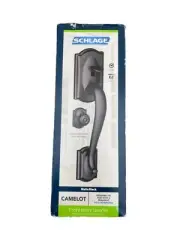Schlage Camelot Entry Door Handleset FE285 CAM GEO CAM Matte Black READ