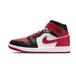 AIR JORDAN 1 休閒鞋 MID BRED TOE 黑紅白 女鞋 男女段 BQ6472-079