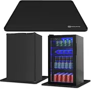 OZERNE Mini Fridge Silicone Mat – Protects Floor from Fridge Water Leakage, Waterproof Tray with Raised Edges, Non Slip Mat for Bar Fridge Cosmetic Fridge Kitchen or Bedroom Use, 60×60 cm Black