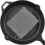 8"x6" 316L Stainless Steel Cast Iron Cleaner for Cleaning Cast Iron Pan Pre-Seasoned Pan Dutch Ovens Waffle Iron Pans Grill Skillet