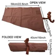 Waxed Canvas Tool Roll Bag with 16 Pockets for Organizing Tools and Equipment