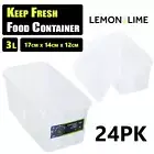 24 x Food Containers 3L 17X14X12CM Stackable BPA Free Storage Plastic Freezer