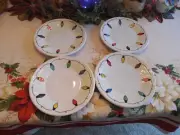 FIESTAWARE STRING OF LIGHTS LOT/4 LUNCHEON COOKIE PLATES 9" NEW W/TAG