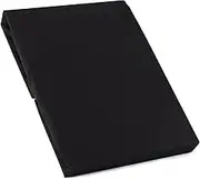Made in Japan ILC412000-130 200 Broad 100% Cotton Cover Bed Sheet (Fitted Type), Semi-Double Size, Black
