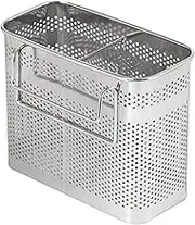 HOME&I Silverware Drying Basket, Kitchen Sink Utensil Holder Replacement,Thin Dish Drying Rack Countertop Organizer Stainless Steel 304 Flatware Cutlery Caddy Hold for Dish Drainer(2 Compartments)