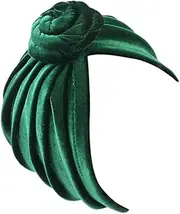 [OATIPHO] Elegant Girl Turban Hat Stylish Kerchief Lightweight Velvet Safe for Shower Use Green