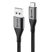 O-Alogic 30cm Super Ultra USB 2.0 USB-C to USB-A Cable 3A/480Mbps Space Grey
